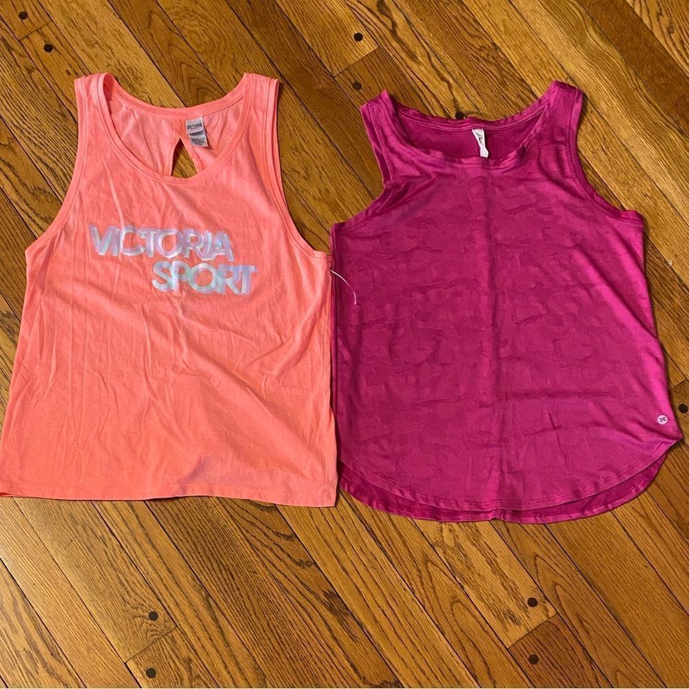 Victoria’s secret Sport size small peachy pink and magenta workout tunic tank 2